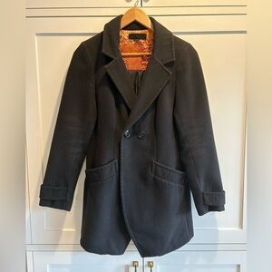 Steve Madden fabric blend black pea coat size Small